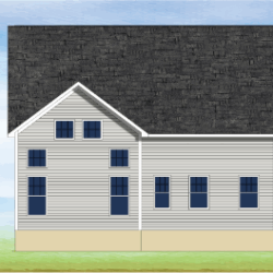 Side and rear elevations of Lantana Low Country home design by Atar Design Group featuring southern architectural style