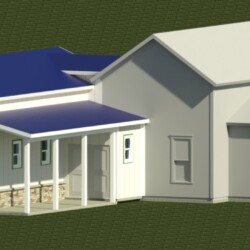 Rear view of Lovettsville Museum Addition with modern design and landscaped surroundings