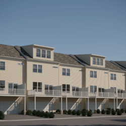 Rear view of townhouse building in New Jersey designed by Atar Design Group with modern residential architecture